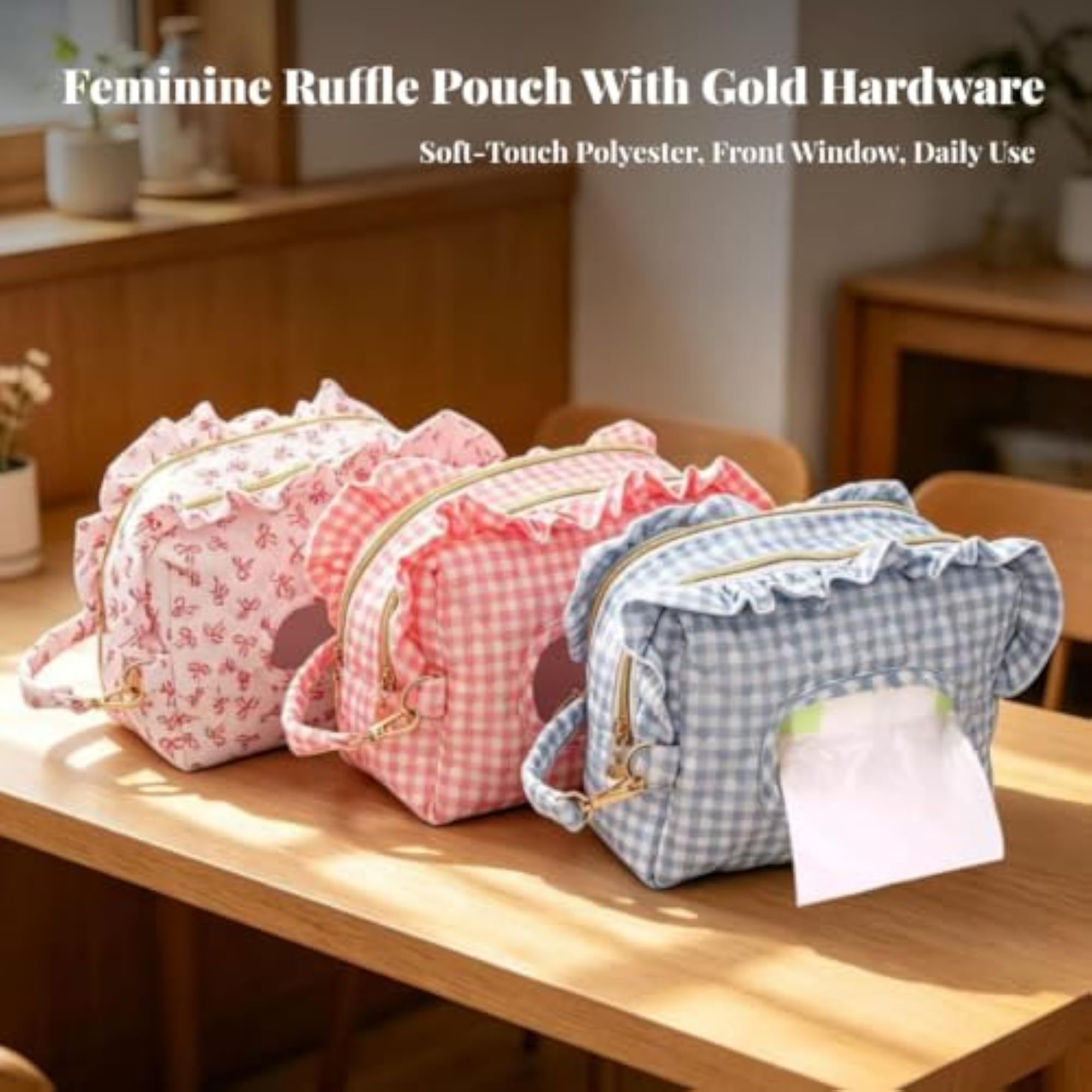 Lightweight Storage Bag with Dispensing Opening, Cosmetic Organizer